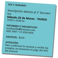 Inscripción para las Jornadas intensivas de Flauta-Tango